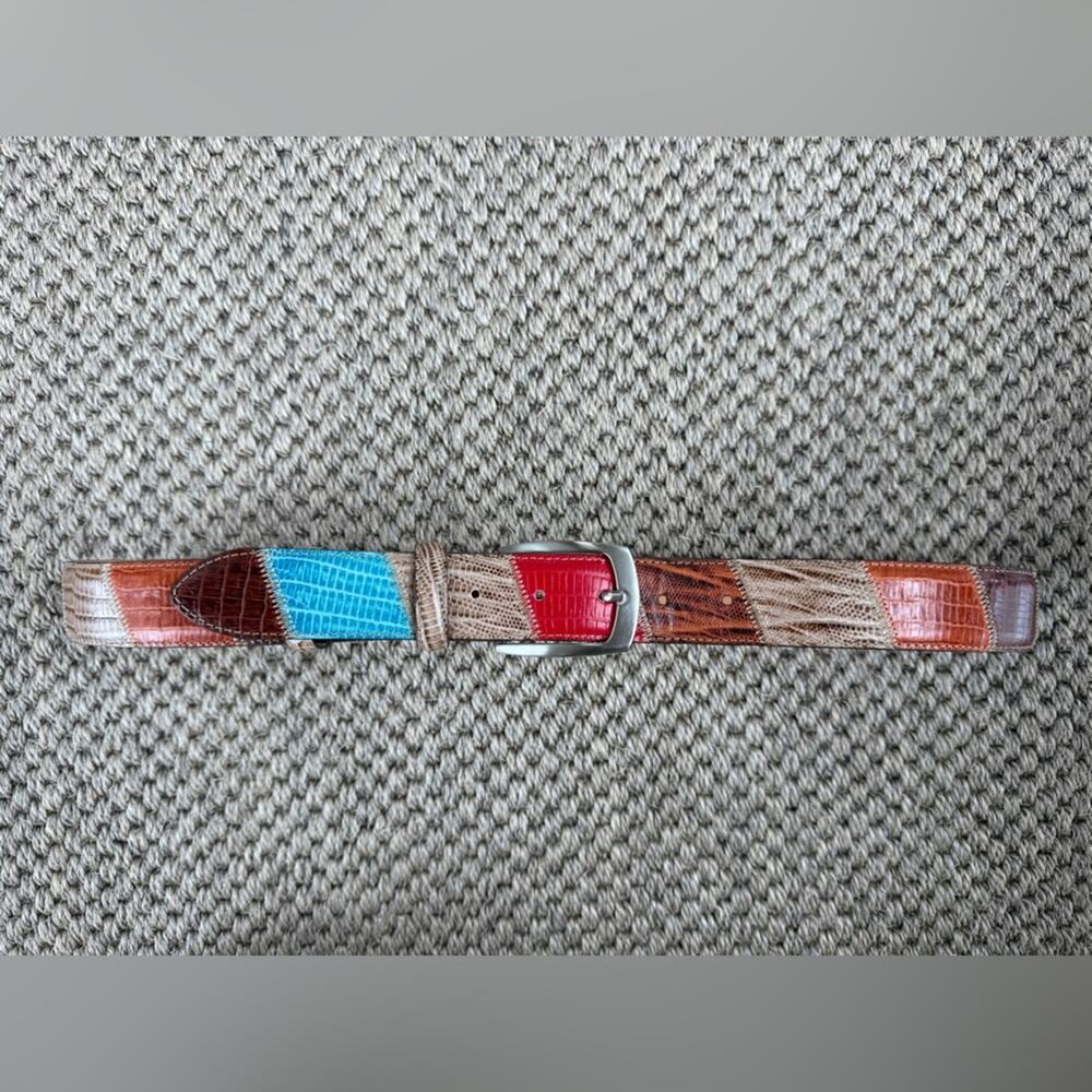 AS Bell ~ Italian Colorful Patchwork Leather Belt Men’s
